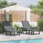 Chaises longues vidaXL 2 Pièces Gris clair 162x53x98.5 cm HDPE