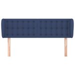 vidaXL Tête de lit avec oreilles Bleu 147x23x78/88 cm Tissu