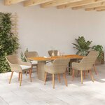 vidaXL Ensemble de salle à manger pour jardin 7 Pièces Beige polyrotin