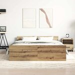 vidaXL Cadre de lit sans matelas chêne artisanal 140x190 cm