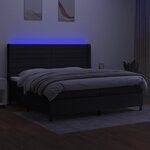 vidaXL Sommier à lattes de lit matelas et LED Noir 200x200 cm Tissu