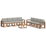vidaXL Ensemble de canapés d'extérieur 9 pc Gris Naturel et Clair