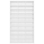 vidaXL Armoire à CD Blanc brillant 102x16x177 5 cm Bois d'ingénierie