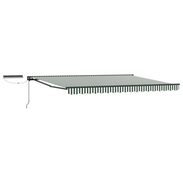 vidaXL Auvent rétractable électrique Vert  Blanc  Anthracite 5 × 3 5 m