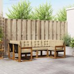 vidaXL Ensemble de canapés d'extérieur 6 Pièces Naturel et Beige