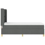 Lit Box Spring vidaXL avec Matelas et LED Gris Foncé 90x200 cm Tissu