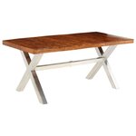 vidaXL Table à manger bois massif 180x90x76 cm