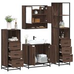 vidaXL Ensemble de meubles de salle de bain 4 Pièces chêne marron