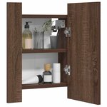 vidaXL Armoire à miroir LED de salle de bain chêne marron 40x12x45 cm