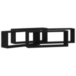 vidaXL Étagères murales avec étagère 4 Pièces Chêne noir 60 x 15 x 23 cm