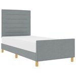 vidaXL Cadre de lit avec tête de lit Gris clair 100 x 200 cm tissu