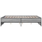 vidaXL Cadre de lit sonoma gris 120x190 cm bois d'ingénierie et métal