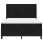 vidaXL Lit à ressorts avec matelas Noir 140 x 200 cm Velours