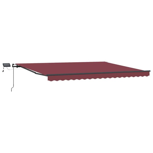 vidaXL Auvent manuel rétractable avec LED bordeaux 400x300 cm