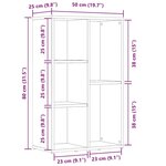 vidaXL Bibliothèque/Buffet Gris béton 50x25x80 cm Bois d’ingénierie