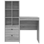vidaXL Bureau avec rangement Gris Sonoma