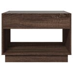 vidaXL Table basse avec LED infini chêne marron 70x50x50 cm