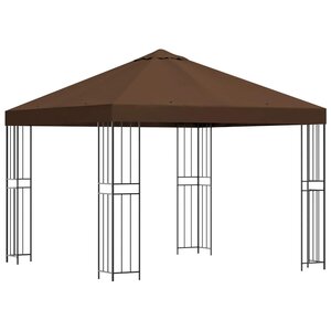 vidaXL Pavillon 3 x 3 m Marron Polyester et Acier 190 gsm