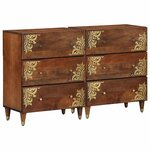 vidaXL Buffet 2 Pièces marron miel 60 x 33 x 75 cm Bois de mangue massif