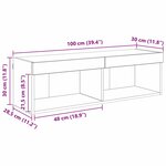 vidaXL Ensemble meuble TV Montage mural Bois Ancien 100 x 30 x 30 cm