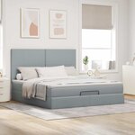 VidaXL Cadre de lit ottoman et matelas gris clair 180x200 cm tissu