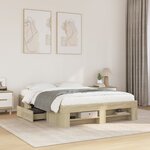 vidaXL Cadre de lit sans matelas chêne sonoma 140x190 cm