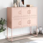 vidaXL Buffet rose 100 5x39x107 cm acier