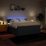 vidaXL Sommier à lattes de lit avec matelas Bleu 200x200 cm Tissu