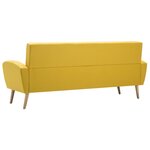 vidaXL Canapé à 3 places Tissu Jaune