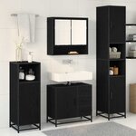 vidaXL Ensemble de mobilier de salle de bain 4 Pièces Chêne noir