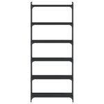 vidaXL Bibliothèque 6 niveaux noir 80x30x188 cm bois d'ingénierie