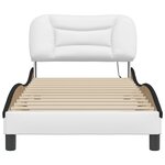vidaXL Cadre de lit avec LED sans matelas blanc et noir 90x190 cm