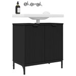 vidaXL Meuble de Lavabo de Salle de Bain Noir 60 5 x 33 5 x 61 cm