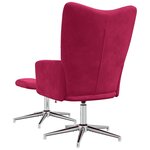 vidaXL Chaise de relaxation avec tabouret Rouge bordeaux Velours
