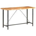 vidaXL Ensemble de bar 9 Pièces Bois d'acacia solide et cuir véritable