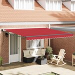 vidaXL Auvent Rétractable Rouge 400 × 300 cm Polyester et Aluminium