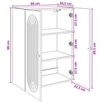 vidaXL Armoire Murale Blanc 66 x 34 5 x 90 cm Bois d'ingénierie