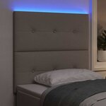 vidaXL Tête de lit LED avec bandes LED Taupe 90 cm tissu