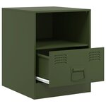 vidaXL Tables de chevet 2 Pièces vert olive 34 5x39x44 cm acier