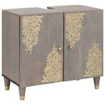 vidaXL Armoire d'évier Gris 62 x 33 x 58 cm Bois de mangue massif