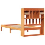 vidaXL Lit bibliothèque sans matelas cire marron 100x200 cm pin massif
