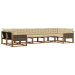 vidaXL Ensemble de canapés d'extérieur 7 Pièces Naturel et Beige