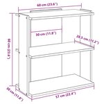 vidaXL Bibliothèque à 3 niveaux gris béton 60x30x60 cm bois ingénierie