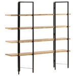 vidaXL Bibliothèque à 4 niveaux 160x35x160 cm Bois de manguier massif