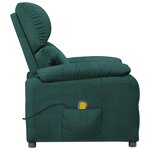 vidaXL Fauteuil de massage Vert foncé Tissu
