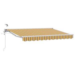 vidaXL Auvent rétractable électrique Jaune  Gris et Blanc 3 5 x 2 5 m