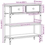 vidaXL Table Console avec tiroir Bois ancien 72 5 x 25 x 75 cm