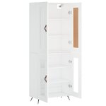 vidaXL Buffet haut Blanc 69 5x34x180 cm Bois d'ingénierie