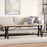 vidaXL Table basse cadre en Y 160x40x45 5 cm bois de pin massif acier