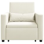 vidaXL Fauteuil convertible crème en velours 3-en-1